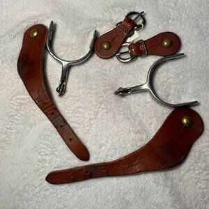 Western Spurs, 2.5" wide, w/ straps